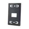 placa de pared modular max, de 2 salida, color negro