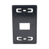 placa de pared modular max, de 2 salida, color negro