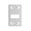 placa de pared modular max, de 3 salidas, color blanco, version bulk (sin empaque individual)