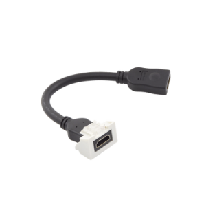 adaptador hdmi con pigtail hembra hembra, para vídeo 720, 1080p, 4k uhd compatible con faceplates max siemon de 2 salidas, color blanco
