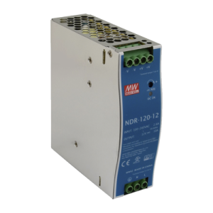 fuente de poder industrial de 120 w, salida 12 vcc, entrada 90~264 vca, para montaje en riel din,
