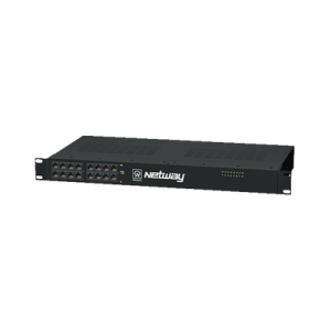 midspan de 8 puertos, montaje en rack de 19". ofrece alimentación poe a los dispositivos alcanzando distancias de hasta 600m.