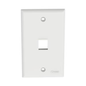 placa de pared vertical, salida para 1 puerto keystone, color blanco