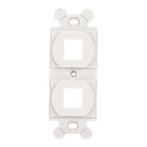 marco de módulo dúplex, para placas frontales estándar nema 106, acepta 2 módulos keystone, color blanco mate