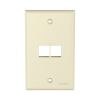 placa de pared vertical, salida para 2 puertos keystone, color marfil
