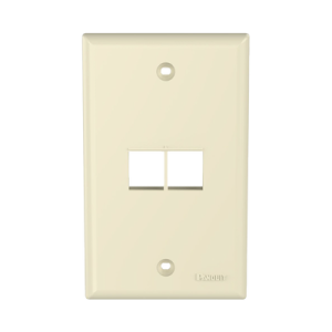 placa de pared vertical, salida para 2 puertos keystone, color marfil