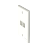 placa de pared vertical, salida para 2 puertos keystone, color blanco mate
