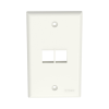 placa de pared vertical, salida para 2 puertos keystone, color blanco mate
