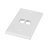 placa de pared vertical, salida para 2 puertos keystone, color blanco