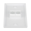 placa de pared vertical, salida para 2 puertos keystone, color blanco