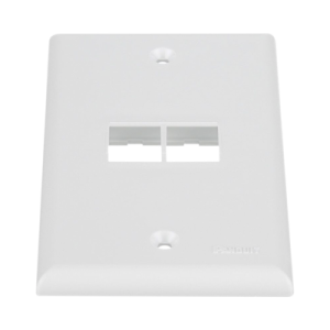 placa de pared vertical, salida para 2 puertos keystone, color blanco