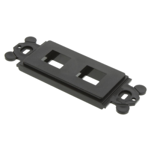 marco de módulo dúplex, para placas frontales estándar gfci, acepta 2 módulos keystone, color negro