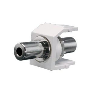 módulo acoplador estéreo de 3.5mm (1/8"), tipo keystone, de paso, color blanco mate