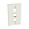 placa de pared vertical, salida para 3 puertos keystone, color blanco mate