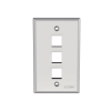 placa de pared vertical, salida para 3 puertos keystone, color blanco