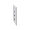 placa de pared vertical, salida para 3 puertos keystone, color blanco