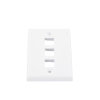 placa de pared vertical, salida para 3 puertos keystone, color blanco
