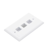 placa de pared vertical, salida para 3 puertos keystone, color blanco
