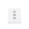 placa de pared vertical, salida para 3 puertos keystone, color blanco