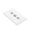 placa de pared vertical, salida para 3 puertos keystone, color blanco