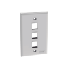 placa de pared vertical, salida para 3 puertos keystone, color blanco