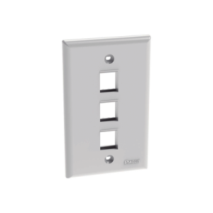 placa de pared vertical, salida para 3 puertos keystone, color blanco