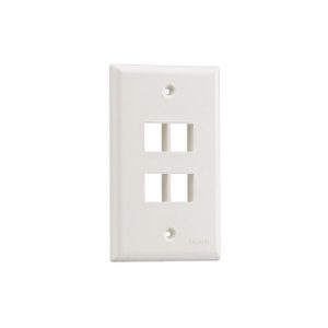 placa de pared vertical, salida para 4 puertos keystone, color marfil