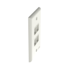 placa de pared vertical, salida para 4 puertos keystone, color blanco mate