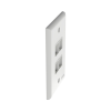 placa de pared vertical, salida para 4 puertos keystone, color blanco