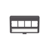 placa de mobiliario modular estándar, salidas para 4 puertos keystone, color negro