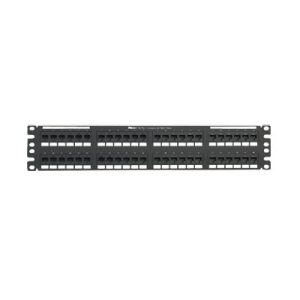 panel de parcheo de impacto 110, plano, categoría 5e, de 48 puertos, 2ur