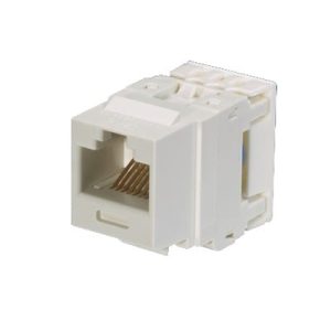 conector jack estilo 110 (de impacto), tipo keystone, categoría 6, de 8 posiciones y 8 cables, color blanco