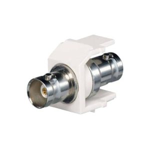 módulo acoplador coaxial tipo bnc, keystone, de 50 ohms, color blanco