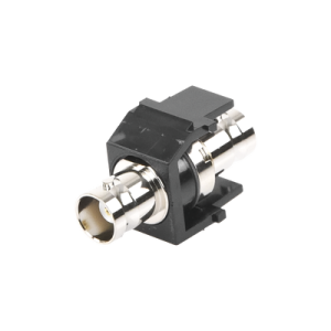 módulo acoplador coaxial tipo bnc, keystone, de 50 ohms, color negro
