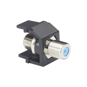 módulo acoplador coaxial tipo f, keystone, de 75 ohms, 3.0 ghz, color negro