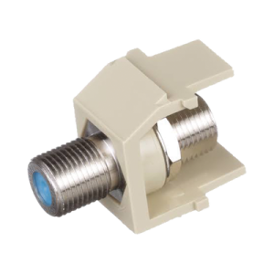 módulo acoplador coaxial tipo f, keystone, de 75 ohms, 3.0 ghz, color marfil