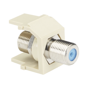módulo acoplador coaxial tipo f, keystone, de 75 ohms, 3.0 ghz, color blanco mate