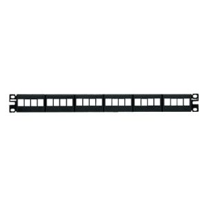 panel de parcheo modular keystone (sin conectores), de 24 puertos, espacio para identificación con etiqueta adhesiva, 1ur