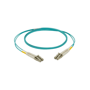 jumper de fibra optica multimodo 50/125 om3, lc lc duplex, lszh, color aqua, 3 metros