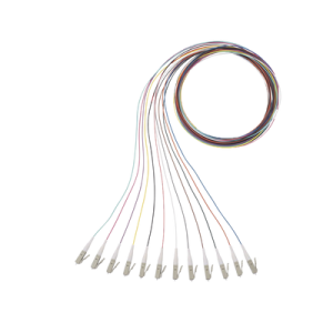 kit de 12 pigtails con conector lc, multimodo 50/125 om4, 900um, de 1 metro