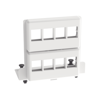 patch panel de 8 puertos keystone, para uso con gabinetes multipropósito, de instalación a presión, color blanco patch panel de 8 puertos keystone, para uso con gabinetes multipropósito, de instalación a presión, color blanco
