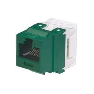 conector jack estilo 110 (de impacto), tipo keystone, categoría 6, de 8 posiciones y 8 cables, color verde