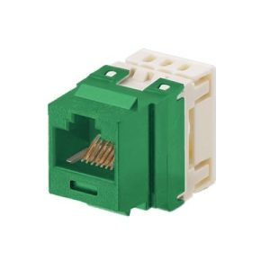 conector jack estilo 110 (de impacto), tipo keystone, categoría 5e, de 8 posiciones y 8 cables, color verde