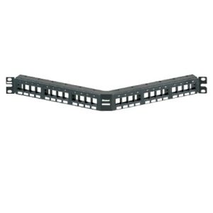 panel de parcheo modular keystone (sin conectores), angulado, de 24 puertos, 1ur