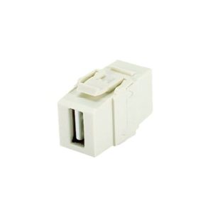 módulo acoplador usb 2.0, hembra a hembra, tipo keystone, color blanco