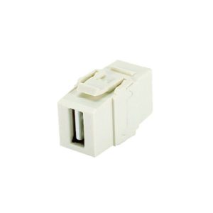 módulo acoplador usb 2.0, hembra a hembra, tipo keystone, color blanco mate