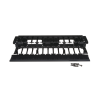 organizador de cables horizontal netmanager de alta densidad, sencillo (solo frontal), para rack de 19in, 2ur