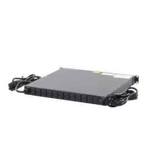 pdu monitoreable de transferencia automática ats (fuente redundante), con 10 salidas 5 15r, enchufes de entrada nema 5 15p, instalación horizontal de 19in, 1ur, 15 amp, 120 vca