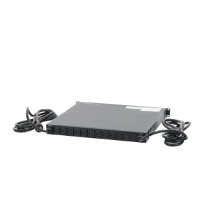 pdu monitoreable de transferencia automática ats (fuente redundante), con 10 salidas 5 15r, enchufes de entrada l5 20p, instalación horizontal de 19in, 1ur, 20 amp, 120 vca