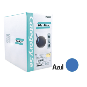 bobina de cable utp 305 m. de cobre, netkey, azul, categoría 5e (24 awg), pvc (cm), de 4 pares